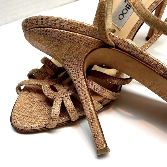 Vintage Jimmy Choo 90’s Rose Gold Sparkly Slingback Heals: S- 7.5 - Picture 5 of 15